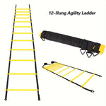 42pcs Agility Ladder Football Training Equipment Set Include 4 Agility Hurdles 24 Cones Running Parachute 12ft Ladder
