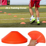 42pcs Agility Ladder Football Training Equipment Set Include 4 Agility Hurdles 24 Cones Running Parachute 12ft Ladder
