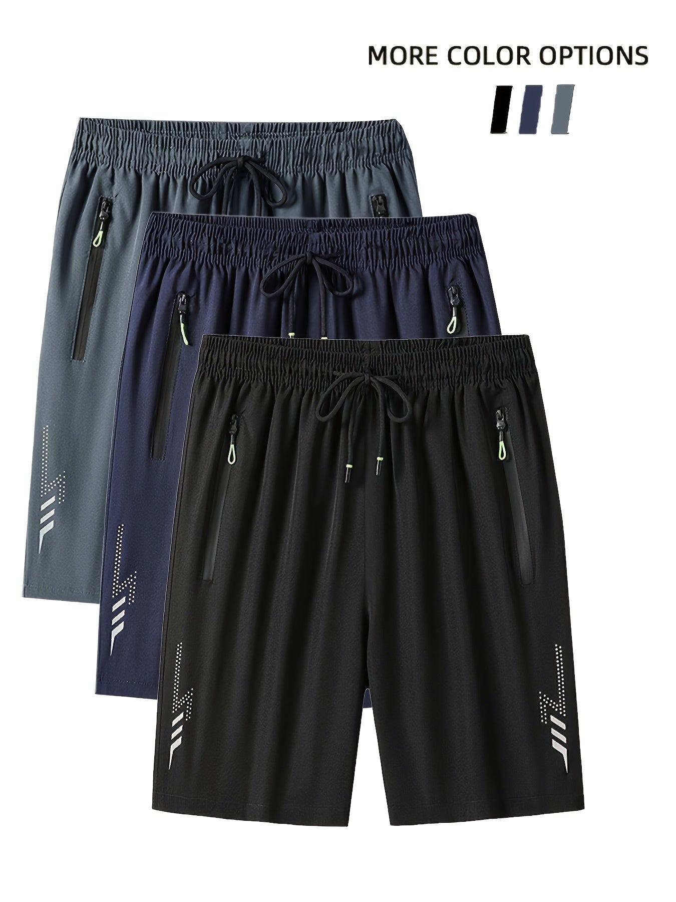 [Quick-Dry Shorts] 3pcs Quick-Dry Men's Summer Shorts | Casual Sportswear for Running, Fitness, Cycling, Jogging, and Outdoor Activities