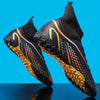 Professional Men's High Top Turf Football Boots - Anti-skid Breathable Lace Up TF Soccer Cleats for Summer Rainy Day Training and Outdoor Competition