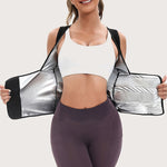 Women's Sports Sweat Sauna Suit, Waist-Cinching Shapewear Vest with Fixed Bra for Anti-Sagging Support, Body-Shaping Running Workout Outfit, Convenient Stick-On Design, Tummy Control Yoga & Gym Wear Short Coat Top, Sexy Sport