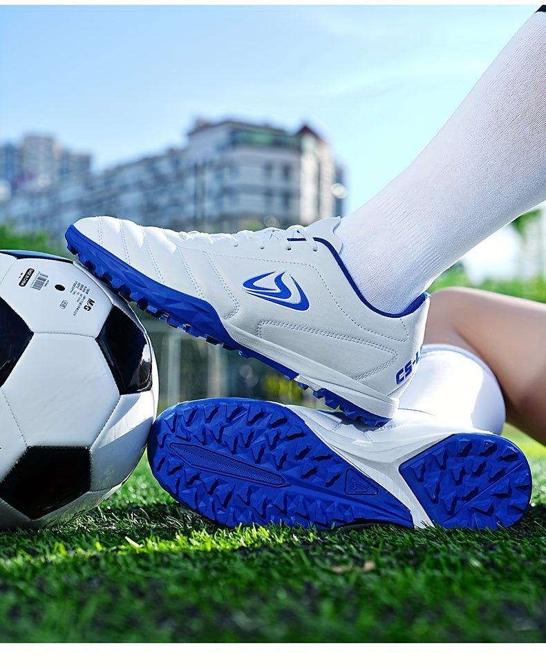 Mens Turf Football Cleats - High-Performance Anti-skid Design - Durable & Ventilated for Outdoor Play - Secure Lace-Up Soccer Shoes - Ideal for Artificial Grass Fields