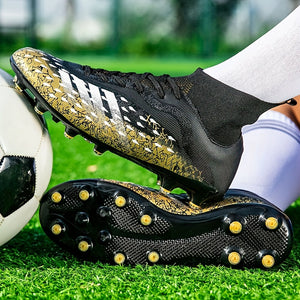 Men's Professional Football Shoes High Top Lace Up Non Slip With Cleat For Outdoor Competition Training Running, All Seasons