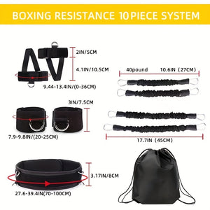 9pcs    Speed and Agility Resistance Bands Trainer for Vertical Jump Squat Boxing MMA Taekwondo Karate Bounce Softball Basketball Volleyball Football Training