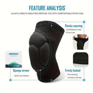 1pair Thickened Knee And Elbow Pads, For Football, Volleyball, Extreme Sports, Skateboarding, Skiing, Fitness, Cycling