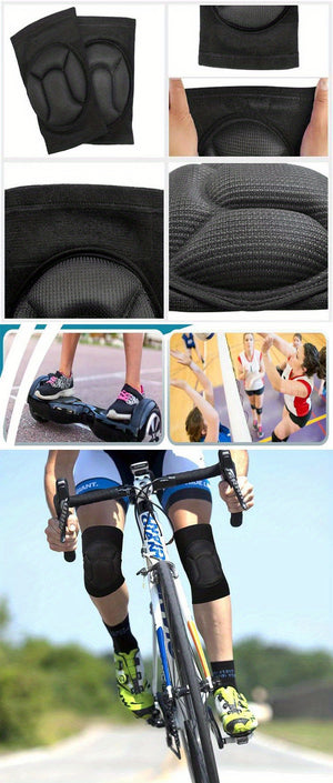 1pair Thickened Knee And Elbow Pads, For Football, Volleyball, Extreme Sports, Skateboarding, Skiing, Fitness, Cycling