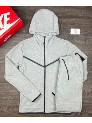 Two-Piece Boutique Hoodie Sports Set - Stylish European & American Inspired Casual Wear for Men - Soft, Breathable, Comfortable, and Versatile Spring & Autumn Sportswear