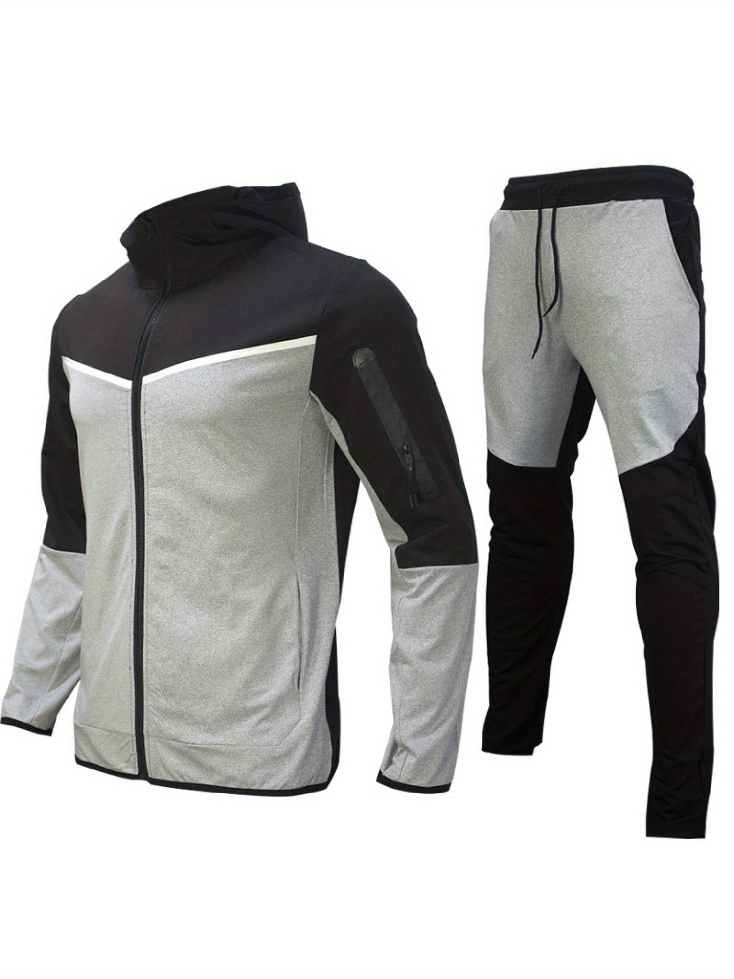 Two-Piece Boutique Hoodie Sports Set - Stylish European & American Inspired Casual Wear for Men - Soft, Breathable, Comfortable, and Versatile Spring & Autumn Sportswear