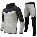 Two-Piece Boutique Hoodie Sports Set - Stylish European & American Inspired Casual Wear for Men - Soft, Breathable, Comfortable, and Versatile Spring & Autumn Sportswear