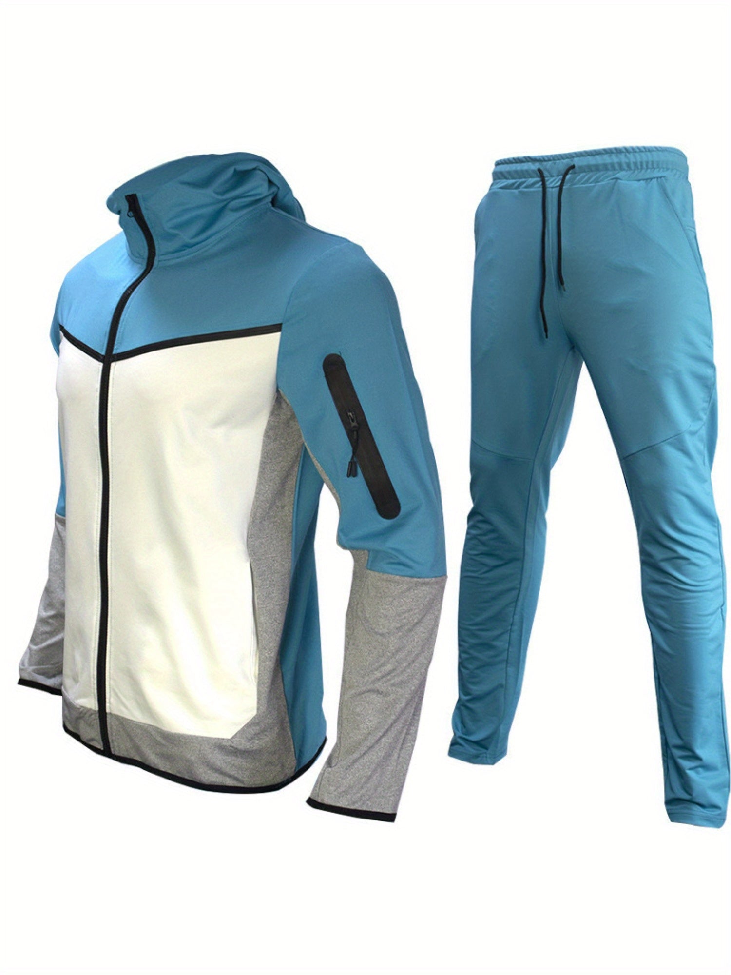 Two-Piece Boutique Hoodie Sports Set - Stylish European & American Inspired Casual Wear for Men - Soft, Breathable, Comfortable, and Versatile Spring & Autumn Sportswear