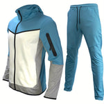 Two-Piece Boutique Hoodie Sports Set - Stylish European & American Inspired Casual Wear for Men - Soft, Breathable, Comfortable, and Versatile Spring & Autumn Sportswear