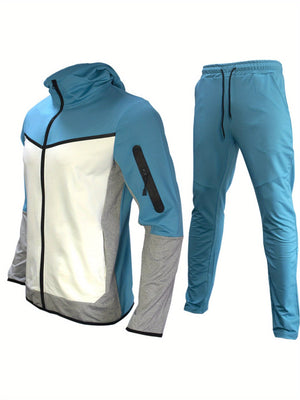 Two-Piece Boutique Hoodie Sports Set - Stylish European & American Inspired Casual Wear for Men - Soft, Breathable, Comfortable, and Versatile Spring & Autumn Sportswear