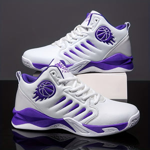 Men's High-Performance Basketball Sneakers - Non-Slip Grip & Durable Construction - Fashion-Forward High Tops for Outdoor Sports Enthusiasts