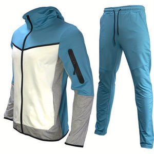 Two-Piece Boutique Hoodie Sports Set - Stylish European & American Inspired Casual Wear for Men - Soft, Breathable, Comfortable, and Versatile Spring & Autumn Sportswear