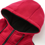 Two-Piece Color Block Men's Casual Sportswear Hoodie Set, Zip-Up Drawstring Jogging Suit For All Seasons