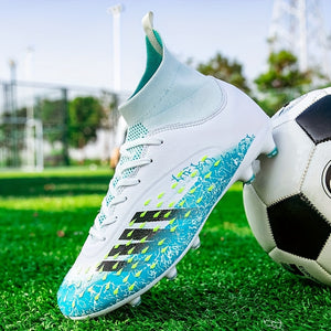 Men's Professional Football Shoes High Top Lace Up Non Slip With Cleat For Outdoor Competition Training Running, All Seasons