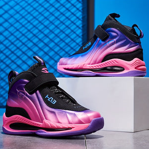 Boys' High-Top Basketball Shoes - Breathable, Anti-Slip, Wear-Resistant for Indoor Outdoor Training, All Seasons - Stylish, Cool, Comfortable Shoes for Boys