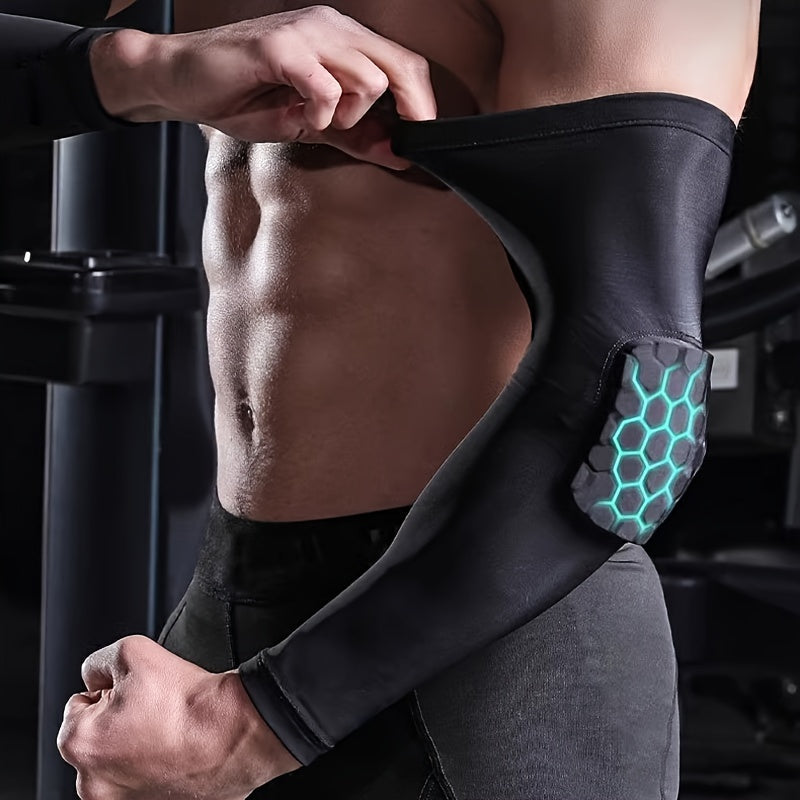 Buy 1 Get 1 Free, total of 2 pcs Durable Honeycomb Anti-collision Guards - Advanced UV Protection & Ventilated Breathability - Enhanced Elbow & Wrist Support for Fitness, Football, and Basketball Training