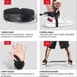 4pcs 160lbs Boxing Training Resistance Band Set - Exercise Equipment with Belt, Ankle Buckles, Hand Buckles for MMA, Karate, Basketball, Football - Enhances Power and Strength, Orange/Black