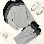 3 Sets Of Women's Activewear Tracksuits, Velvet Fabric, Long Sleeve Tops And Drawstring Pants, Casual Sportswear, Multiple Colors
