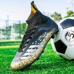 Men's Professional Football Shoes High Top Lace Up Non Slip With Cleat For Outdoor Competition Training Running, All Seasons