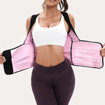 Women's Sports Sweat Sauna Suit, Waist-Cinching Shapewear Vest with Fixed Bra for Anti-Sagging Support, Body-Shaping Running Workout Outfit, Convenient Stick-On Design, Tummy Control Yoga & Gym Wear Short Coat Top, Sexy Sport
