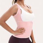 Women's Sports Sweat Sauna Suit, Waist-Cinching Shapewear Vest with Fixed Bra for Anti-Sagging Support, Body-Shaping Running Workout Outfit, Convenient Stick-On Design, Tummy Control Yoga & Gym Wear Short Coat Top, Sexy Sport