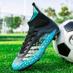 Men's Professional Football Shoes High Top Lace Up Non Slip With Cleat For Outdoor Competition Training Running, All Seasons