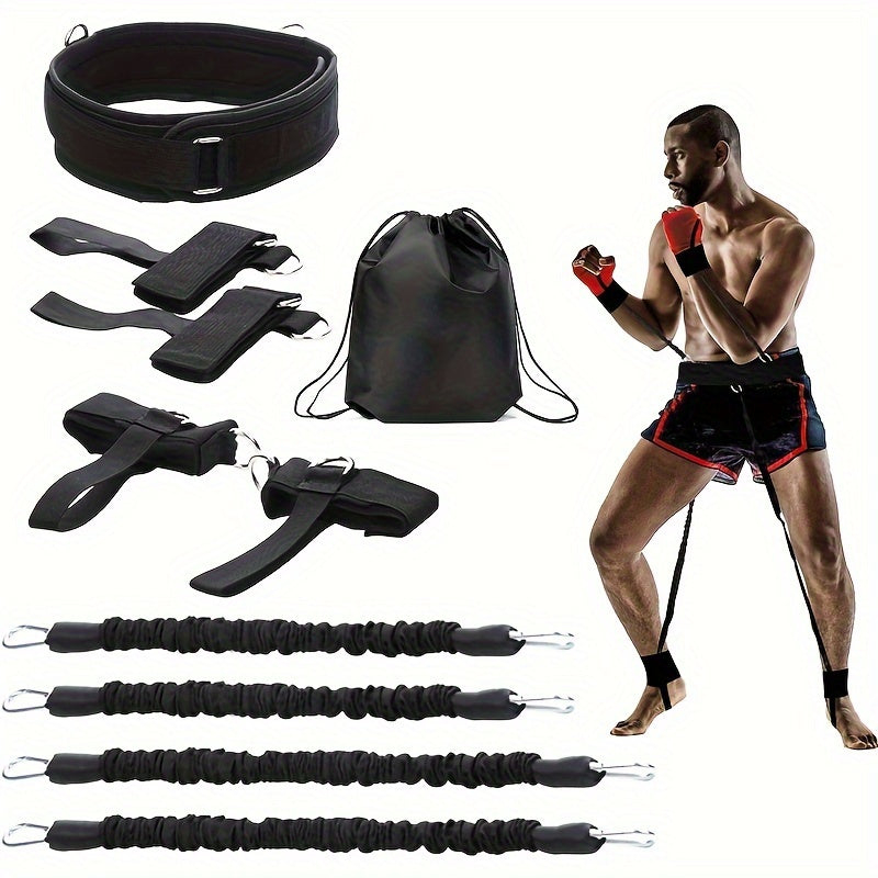 9pcs    Speed and Agility Resistance Bands Trainer for Vertical Jump Squat Boxing MMA Taekwondo Karate Bounce Softball Basketball Volleyball Football Training
