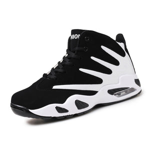 Men's Professional Basketball Shoes, Comfy High Top Breathable Non Slip Shock Absorption Lace Up Air Cushion Sneakers For Training Running Walking