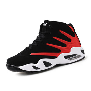 Men's Professional Basketball Shoes, Comfy High Top Breathable Non Slip Shock Absorption Lace Up Air Cushion Sneakers For Training Running Walking