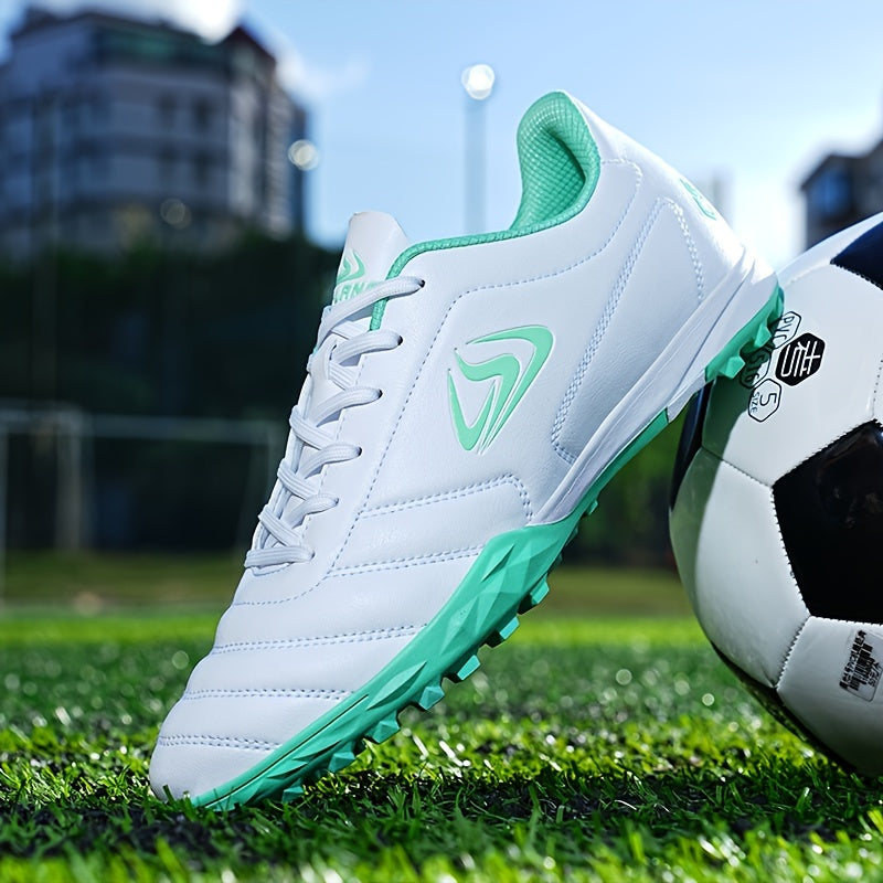 Mens Turf Football Cleats - High-Performance Anti-skid Design - Durable & Ventilated for Outdoor Play - Secure Lace-Up Soccer Shoes - Ideal for Artificial Grass Fields