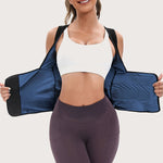 Women's Sports Sweat Sauna Suit, Waist-Cinching Shapewear Vest with Fixed Bra for Anti-Sagging Support, Body-Shaping Running Workout Outfit, Convenient Stick-On Design, Tummy Control Yoga & Gym Wear Short Coat Top, Sexy Sport