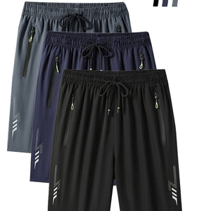 [Quick-Dry Shorts] 3pcs Quick-Dry Men's Summer Shorts | Casual Sportswear for Running, Fitness, Cycling, Jogging, and Outdoor Activities