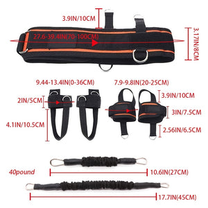 4pcs 160lbs Boxing Training Resistance Band Set - Exercise Equipment with Belt, Ankle Buckles, Hand Buckles for MMA, Karate, Basketball, Football - Enhances Power and Strength, Orange/Black