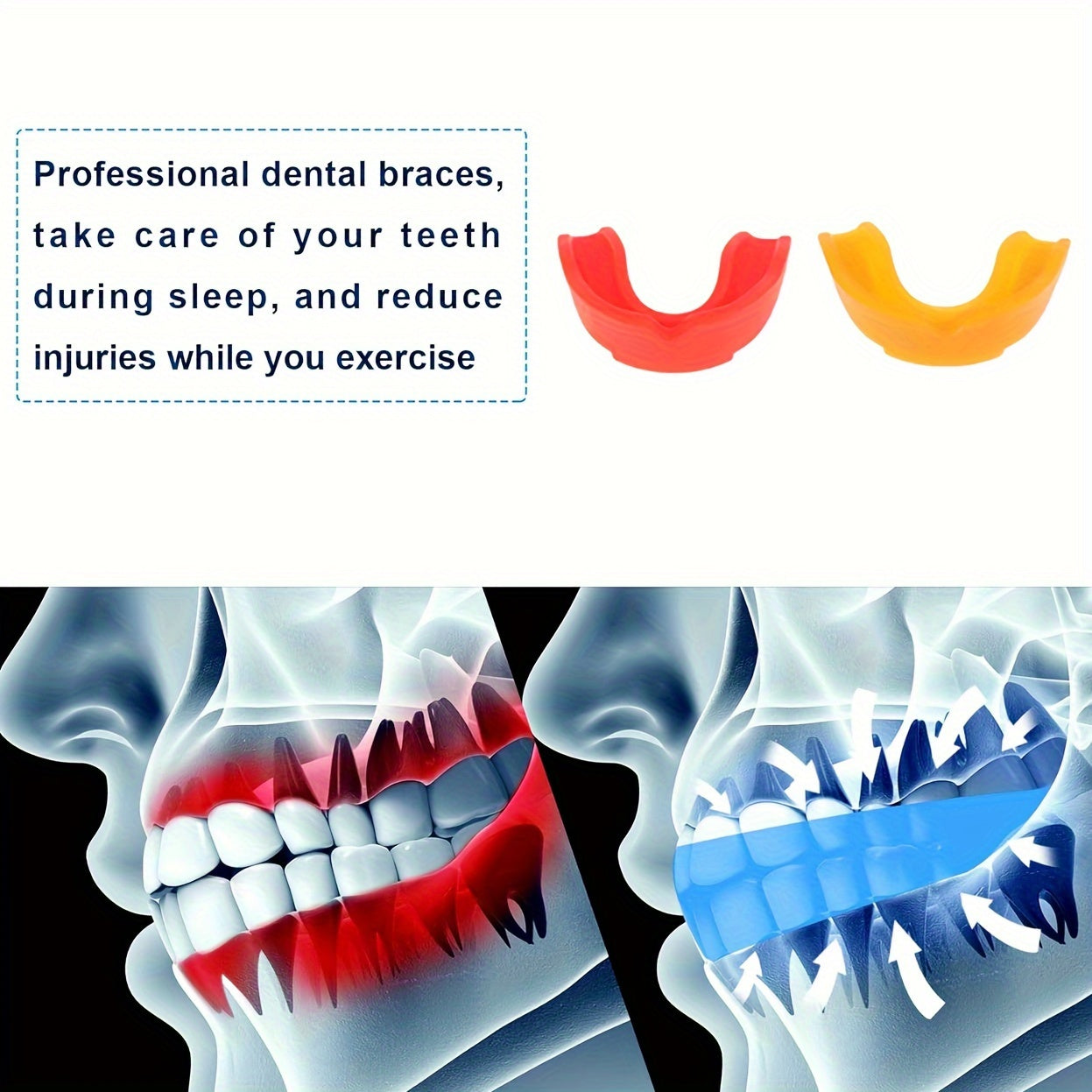2pcs Sports Mouth Guards for Basketball, Football & Boxing - Durable EVA Material, Fit