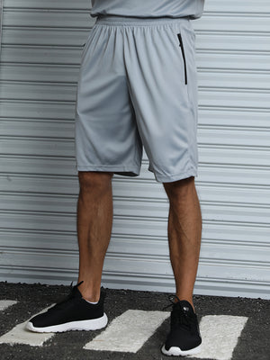 Quick Dry 2pcs Men's Athletic Shorts - Elastic Waistband with Zip Pockets - Basketball Football Activewear