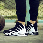 Men's Professional Basketball Shoes, Comfy High Top Breathable Non Slip Shock Absorption Lace Up Air Cushion Sneakers For Training Running Walking