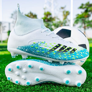 Men's Professional Football Shoes High Top Lace Up Non Slip With Cleat For Outdoor Competition Training Running, All Seasons