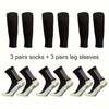 6 Pairs Sports Outdoor Leg Football Socks Set Breathable Non Slip Silicone Grip Soccer Socks