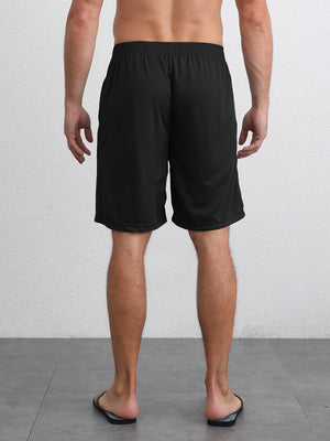 Quick Dry 2pcs Men's Athletic Shorts - Elastic Waistband with Zip Pockets - Basketball Football Activewear