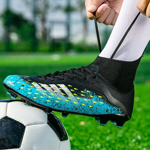 Men's Professional Football Shoes High Top Lace Up Non Slip With Cleat For Outdoor Competition Training Running, All Seasons