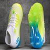 Men's Trendy Striped AG Soccer Shoe With Collar, Non Slip Comfy Football Training Shoes For Outdoor Competition, All Seasons