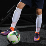 1 par de calcetines de pantorrilla de fútbol protectores de fútbol calcetines largos de fútbol protector de pie calcetines fijos calcetines de protección de pantorrilla al aire libre