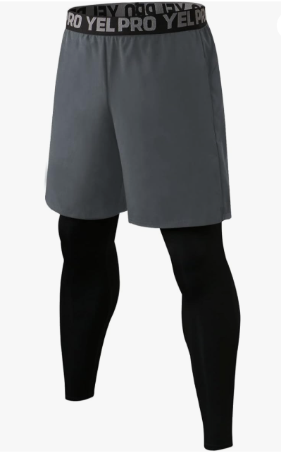 Pantalones cortos para correr 2 en 1 para hombre, pantalones cortos de compresión con bolsillo para hombre