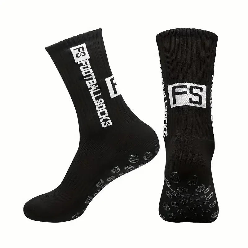 Calcetines deportivos antideslizantes para hombre, medias de fútbol cómodas y transpirables con parte inferior de silicona para correr, absorbentes del sudor, de secado rápido, 1/6 pares