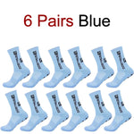 Calcetines deportivos antideslizantes para hombre, medias de fútbol cómodas y transpirables con parte inferior de silicona para correr, absorbentes del sudor, de secado rápido, 1/6 pares