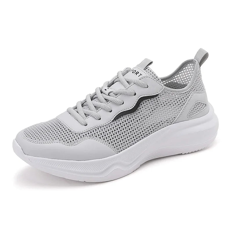 Tenis deportivos, de suela gruesa antideslizantes de malla para correr, ligeras y cómodas