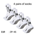 4 pares de nuevos calcetines de fútbol, calcetines antideslizantes y transpirables