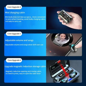 Auriculares inalámbricos F9 LED Dislpaly Binaural TWS Auriculares inalámbricos con Bluetooth auriculares Bluetooth con reducción de ruido impermeables